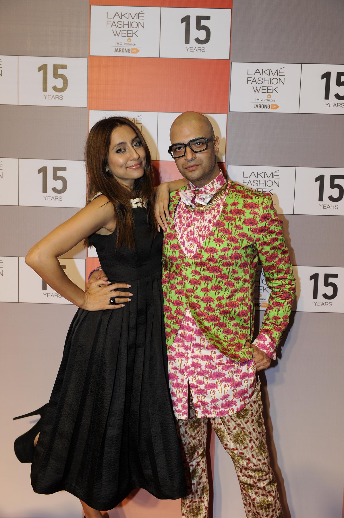 LFW WF 2015_Curtain Raiser_3 Aug (12)Anusha Dandekar with Neeraj Gaba (Indias Next Top Model)