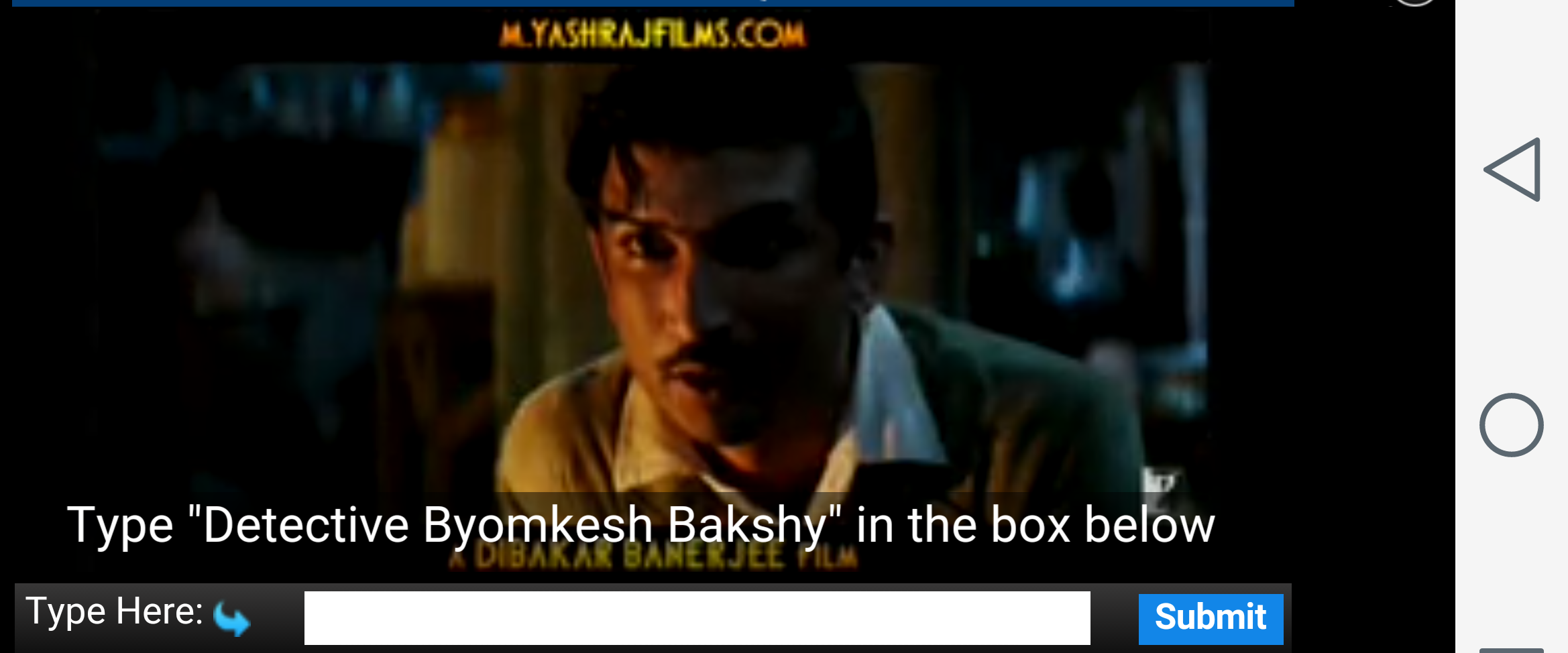 Detective Byomkesh Bakshy video captchas