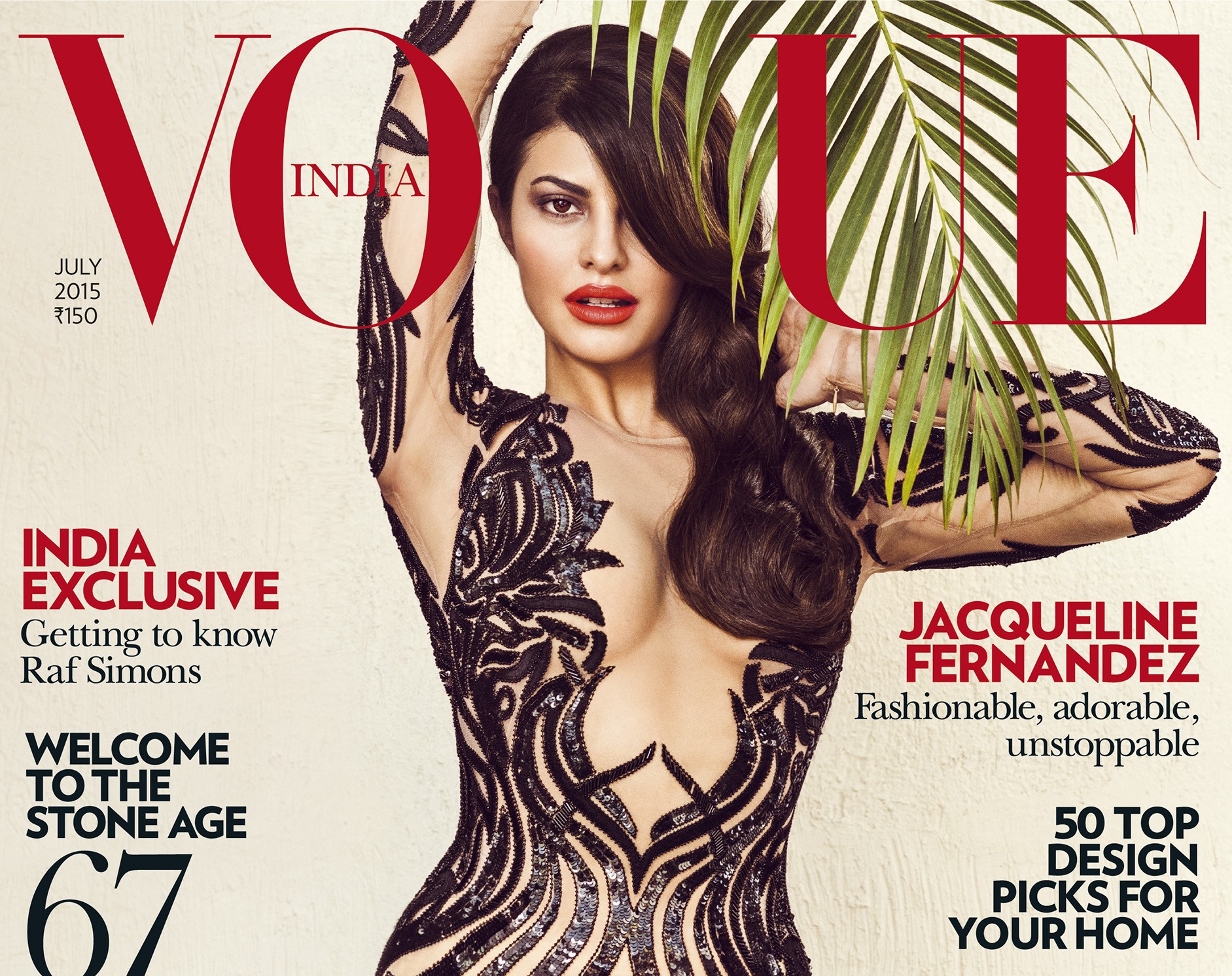 Jacqueline Fernandez cover of Vogue India July '15