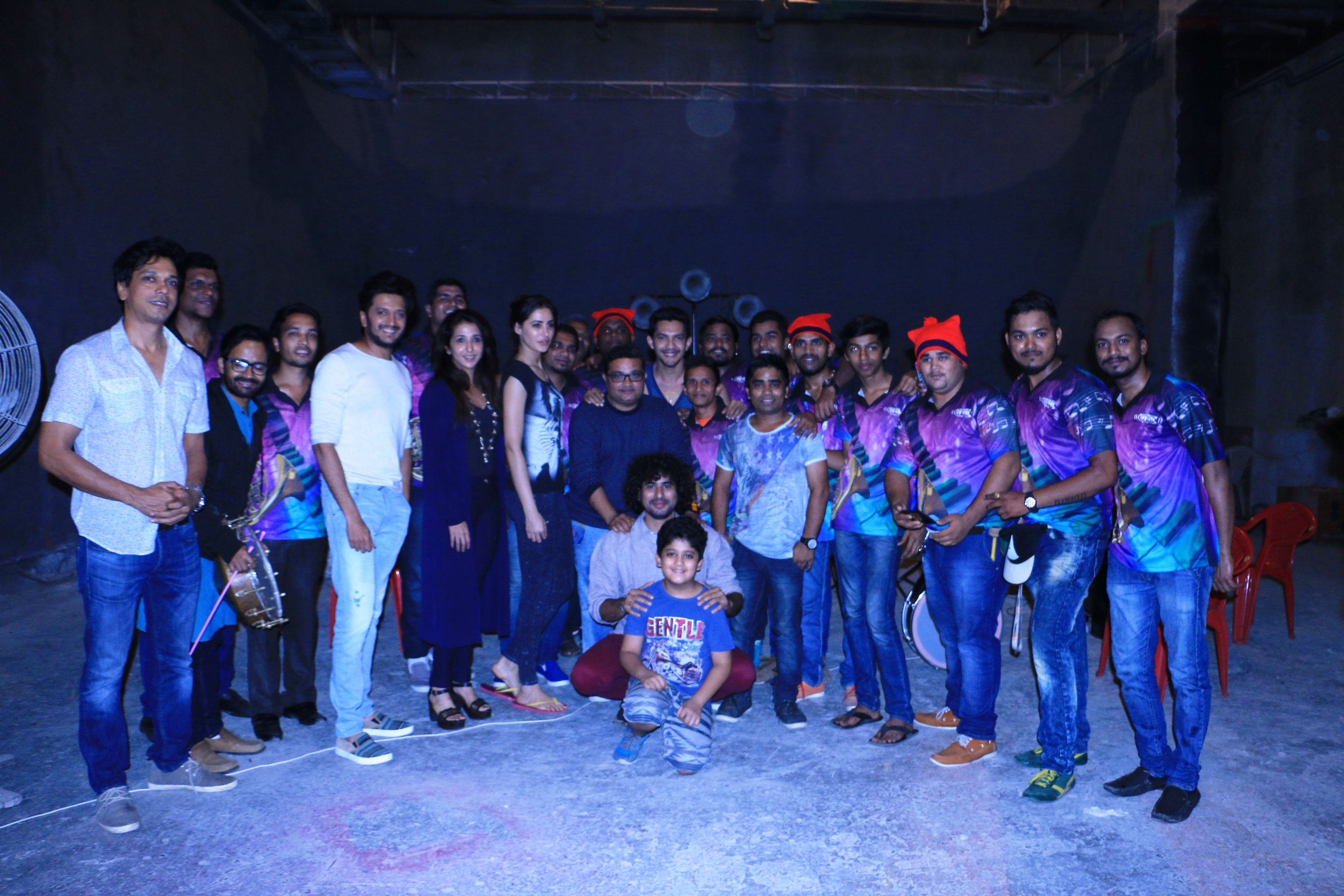 Producer Krishika Lulla with director Ravi Jadhav and actors Riteish Des...