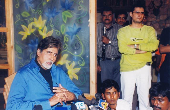 A file photo of publicist Dale Bhagwagar with Amitabh Bachchan