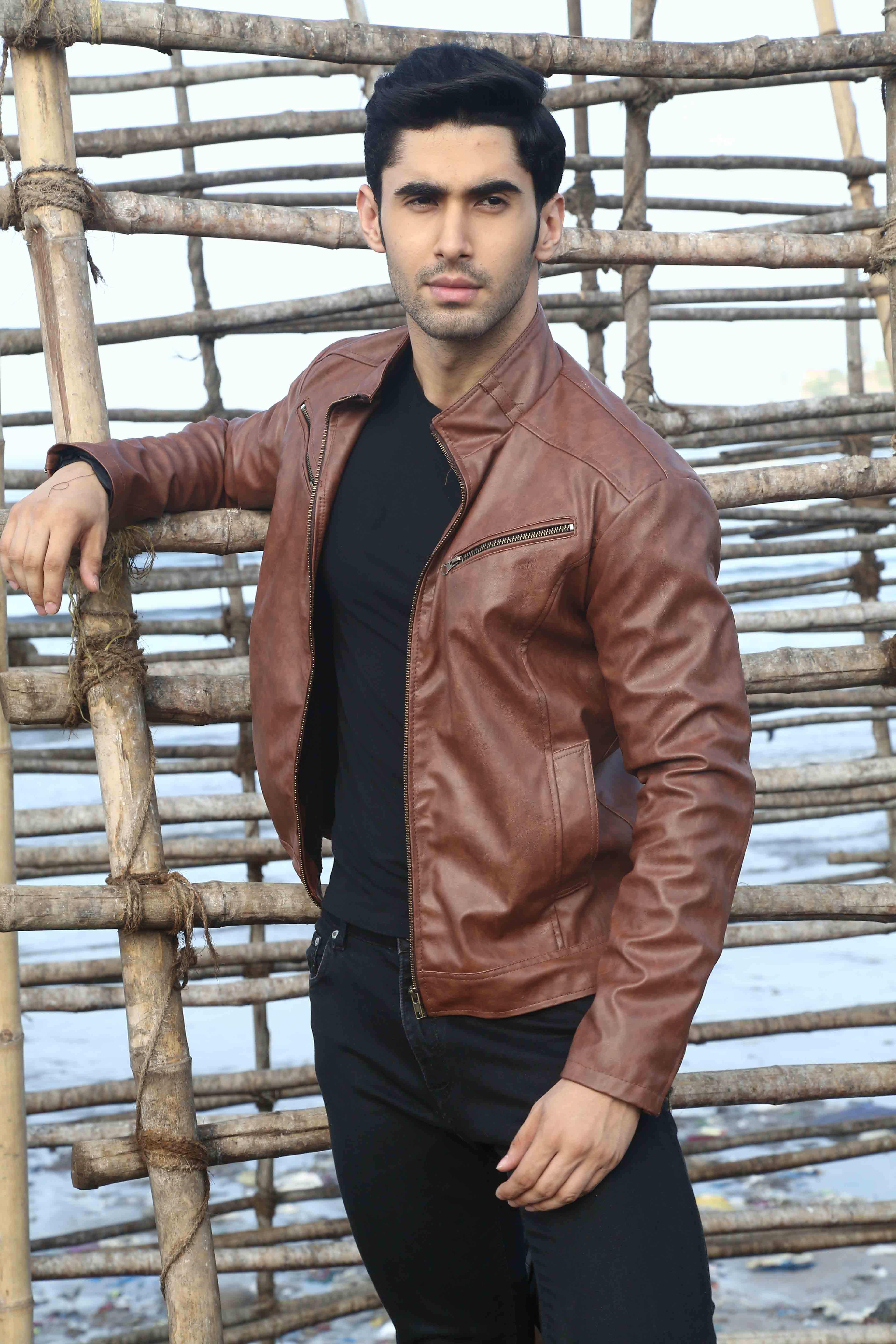Laksh Lalwani-in brown Jacket